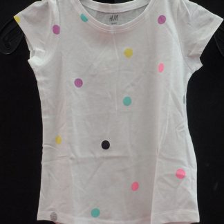 Witte T-shirt / gekleurde bollen