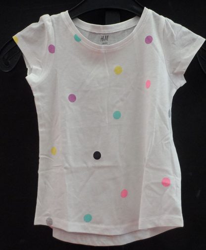 Witte T-shirt / gekleurde bollen