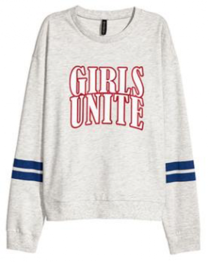 Sweater met print Girls unite