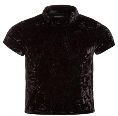 zwarte velvet t-shirt